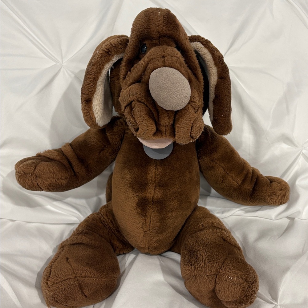 Vintage 1981 Wrinkles Hand Puppet Plush Dog by Ganz